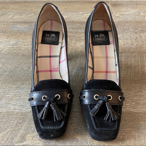 Vintage Coach Kirsty Suede Oxford Heels - Picture 1 of 6